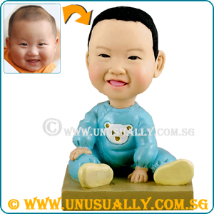 Custom 3D Cute & Sweet Baby In Blue Figurine